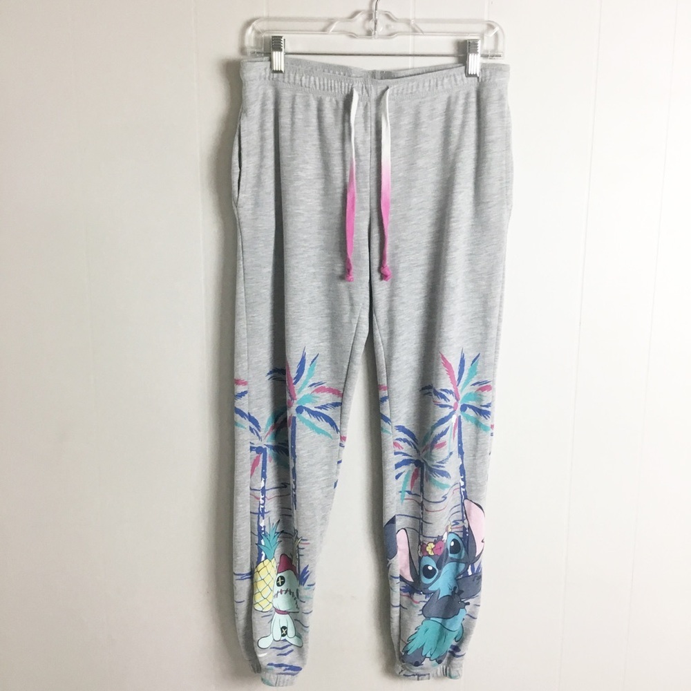 Disney Stitch PJ Pajamas Pants Gray Size M Jogger